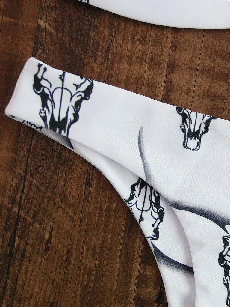 Animal Print Strappy Back Bikini Set