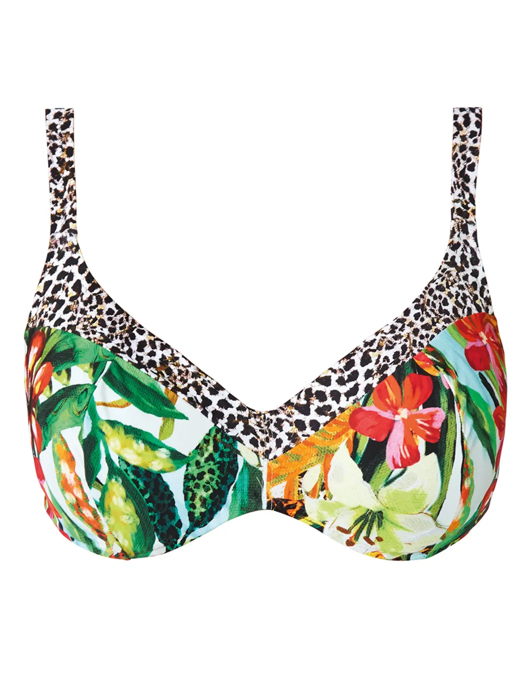 Aruba Plunge Bikini Top - Jungle Print