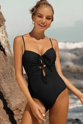 Backless Lace Up Crisscross One-Piece Swimsuit