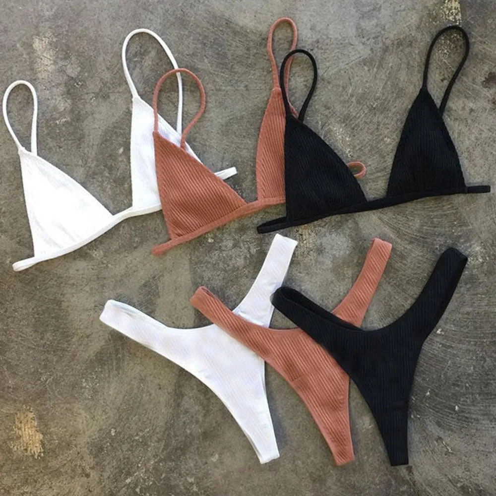 Bandeau Ribbed bikinis