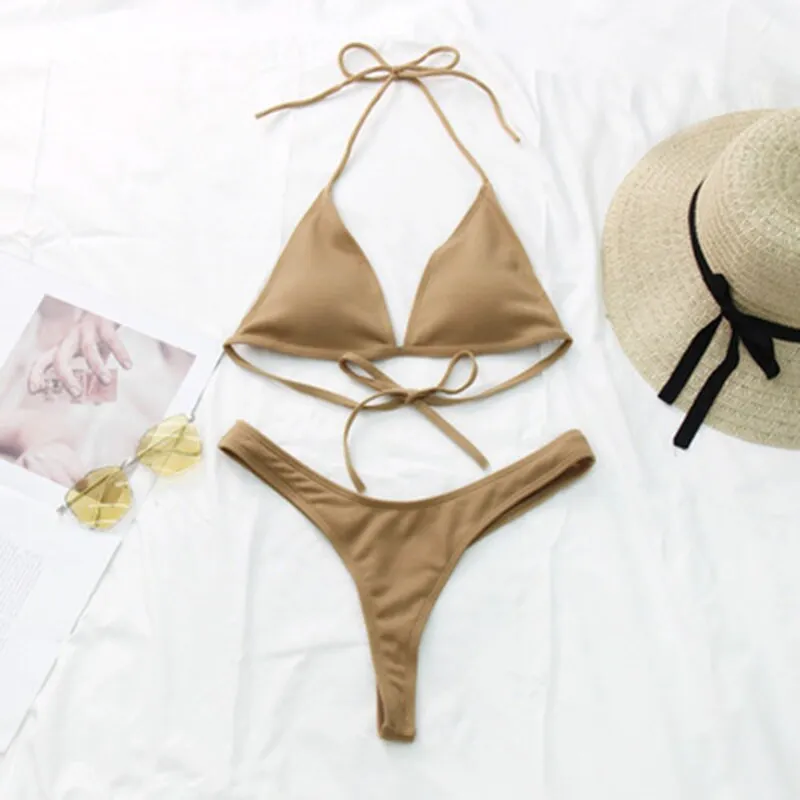 Bandeau Ribbed bikinis