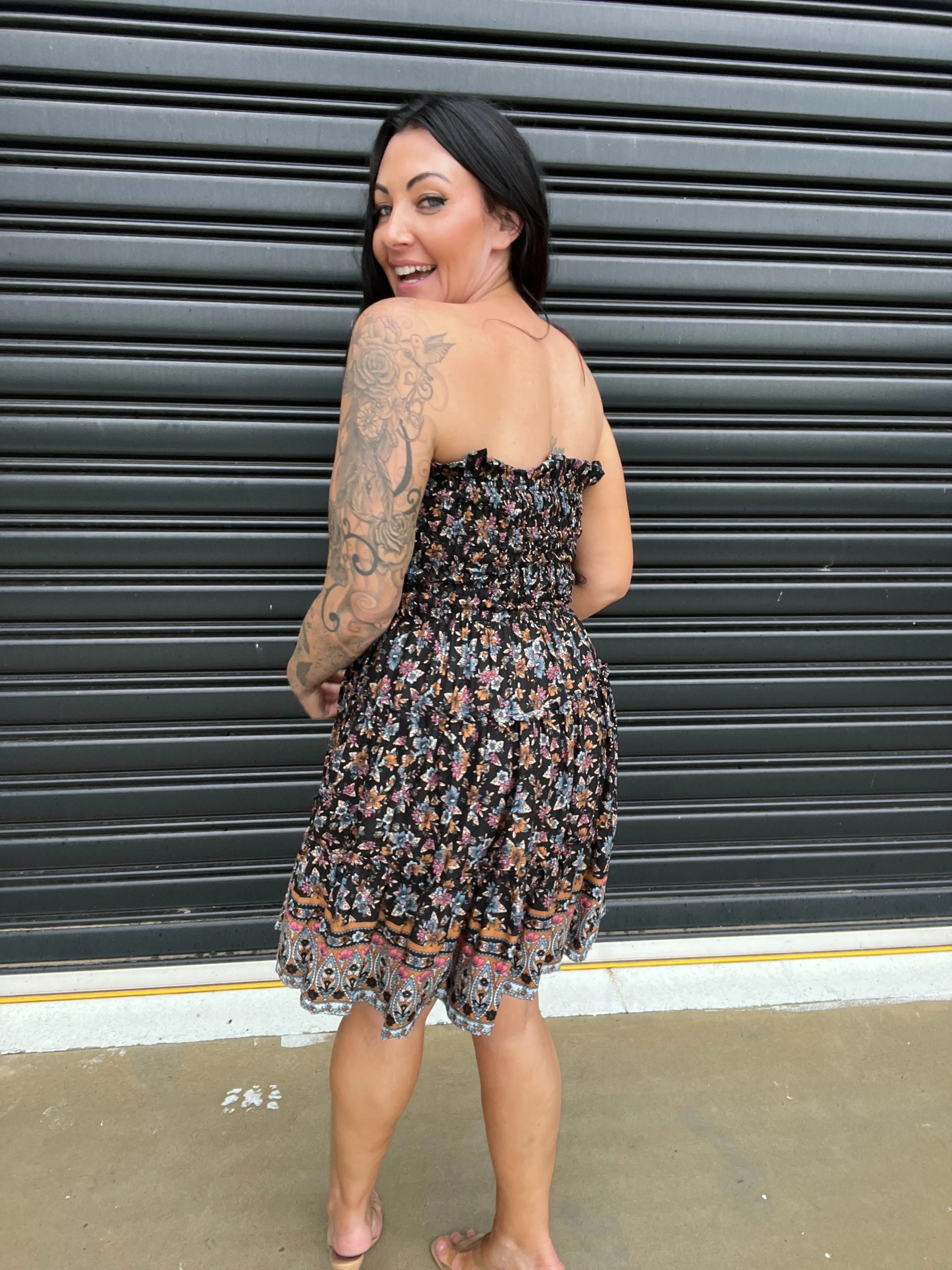 Bella Mini Dress Boho Black
