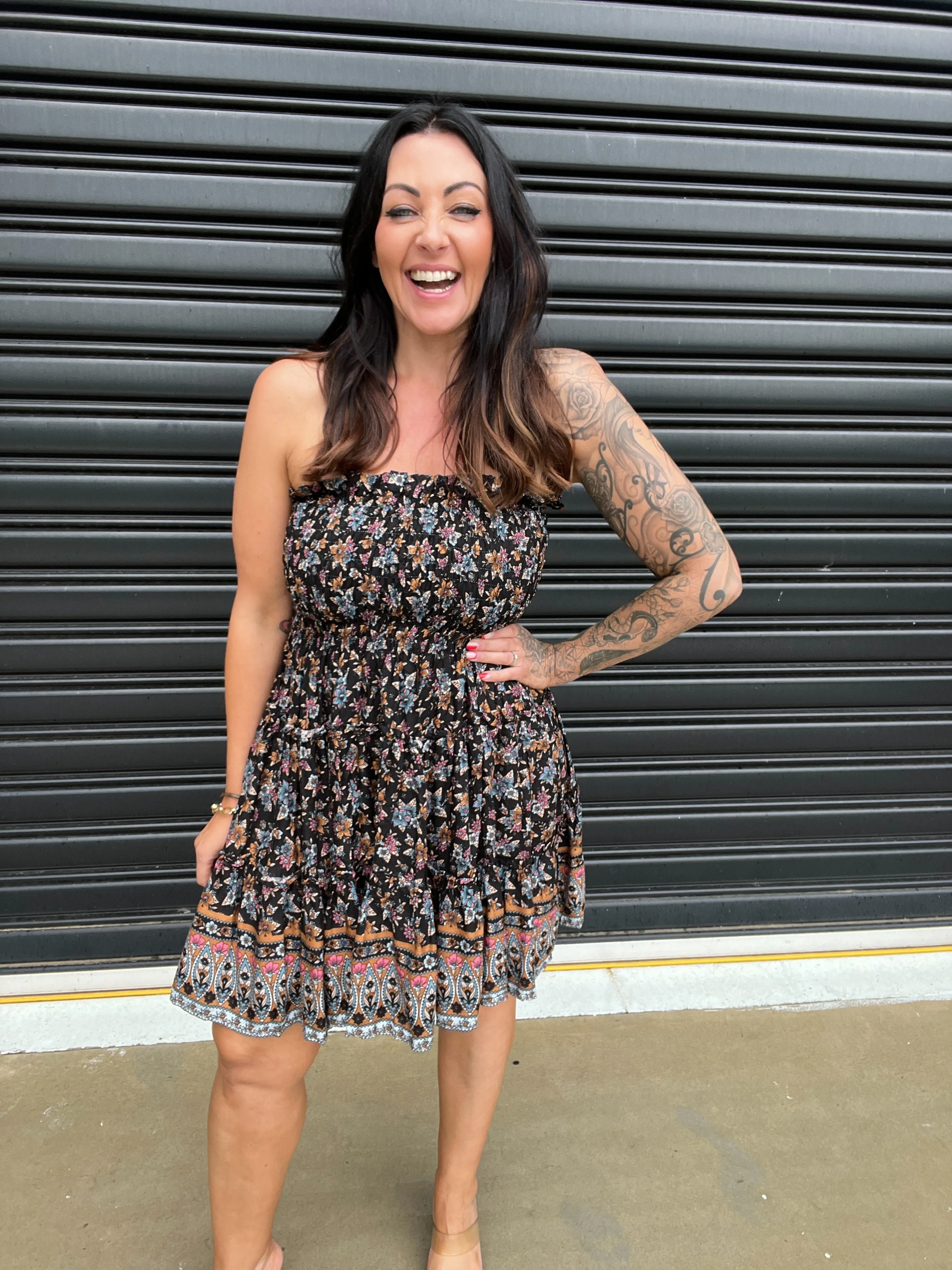 Bella Mini Dress Boho Black