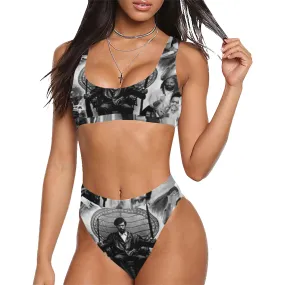 BLACK PANTHER PARTY Sport Top & High-Waisted Bikini Swimsuit