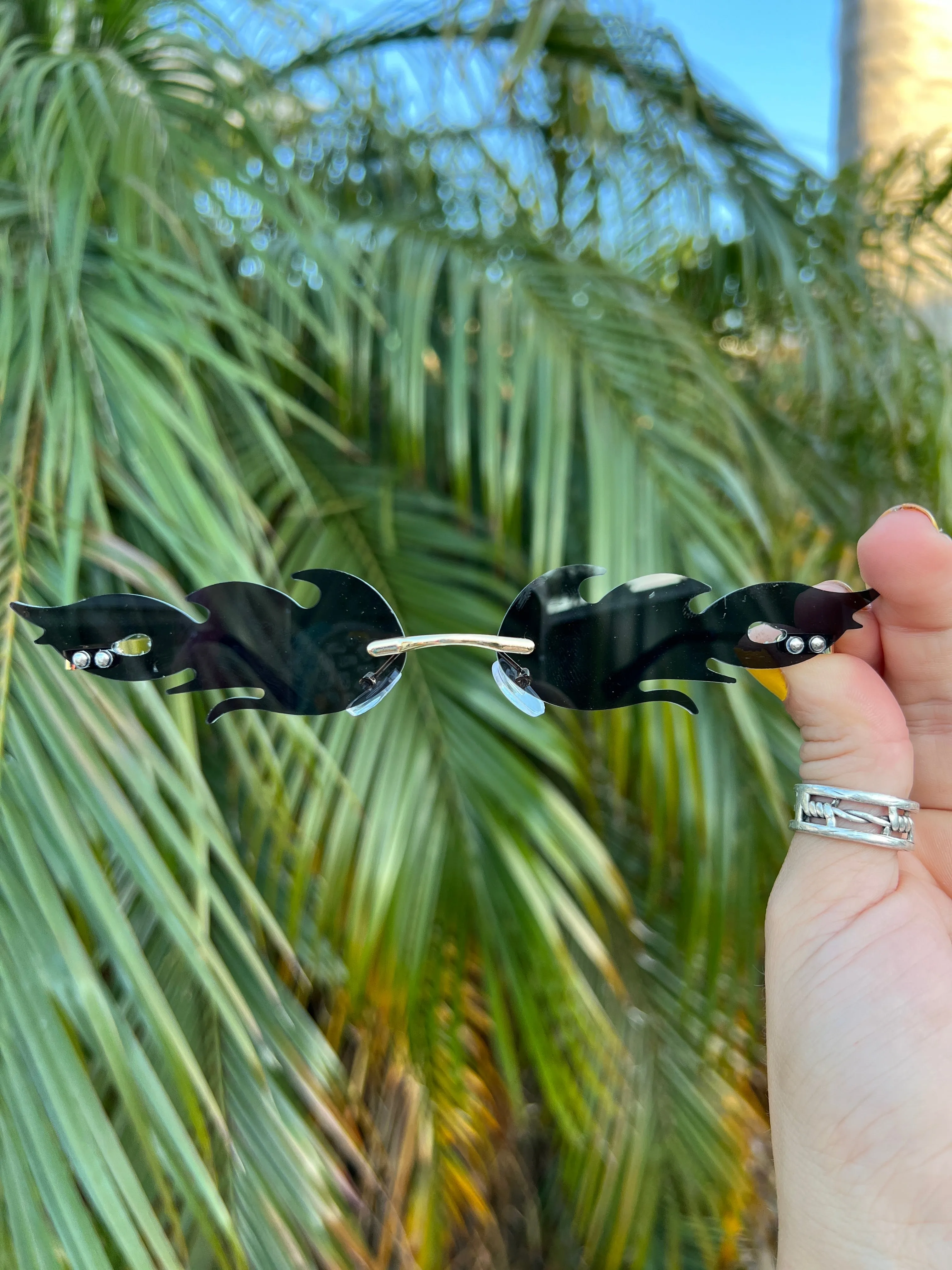 Black Reflective Flamin' Sunglasses