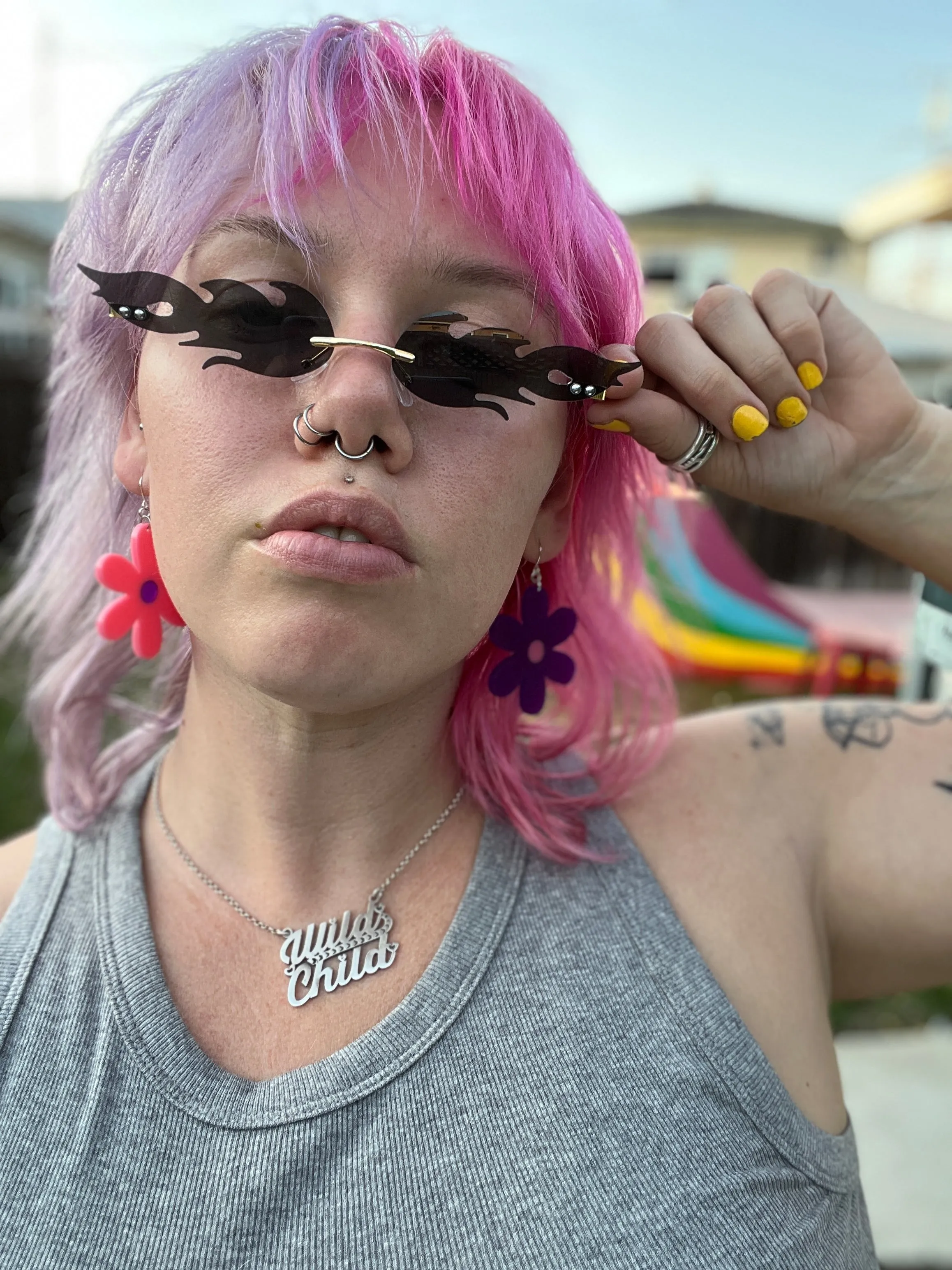 Black Reflective Flamin' Sunglasses