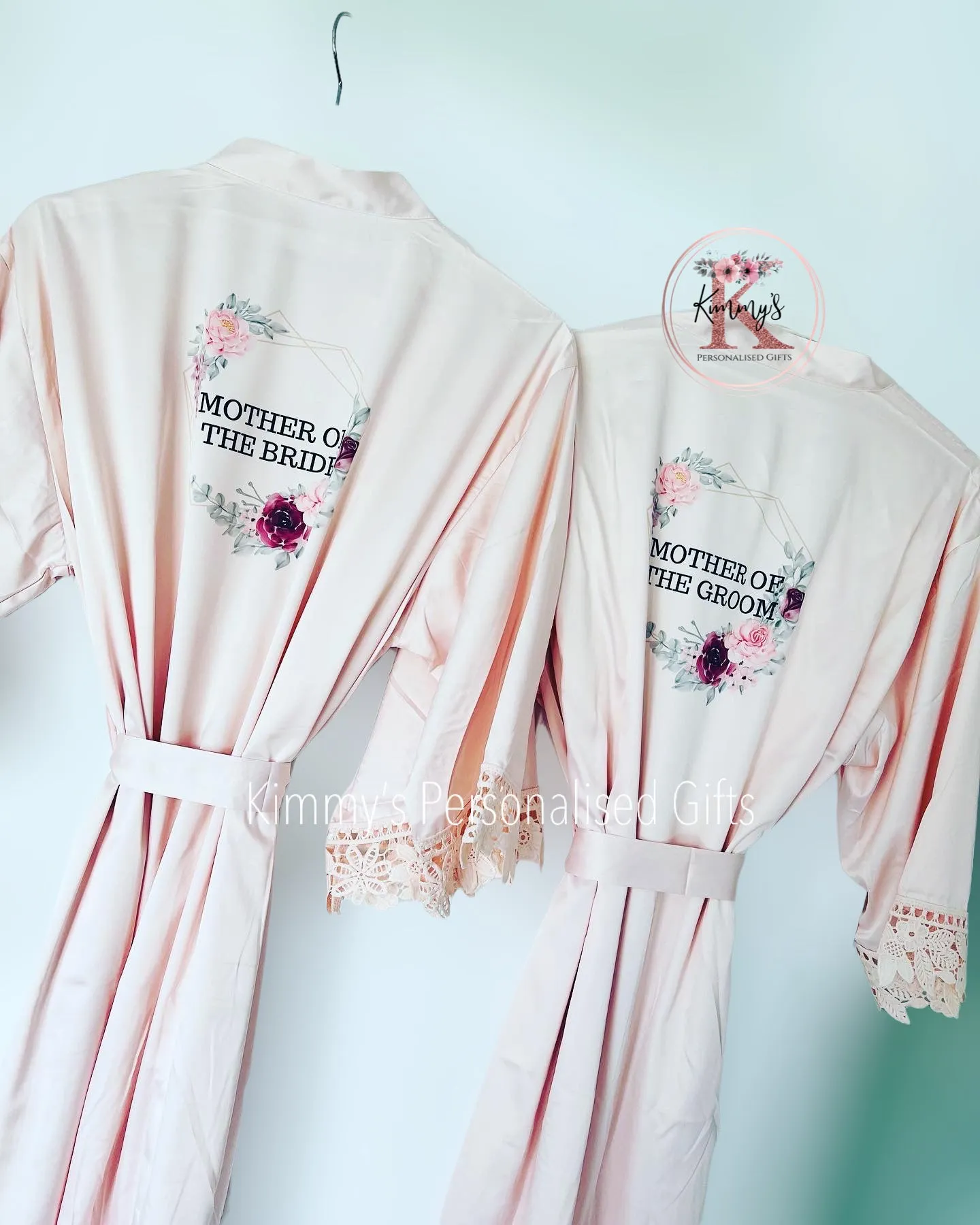 Blush Matte Satin Lace Robes