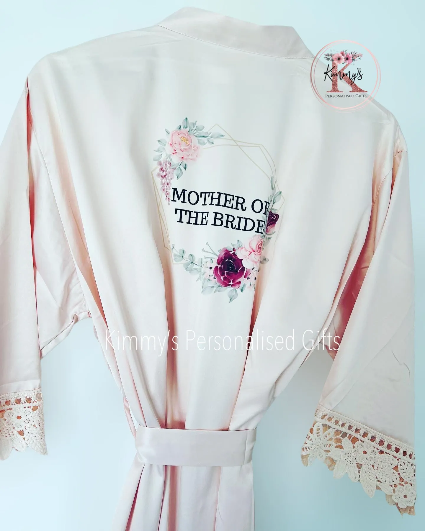 Blush Matte Satin Lace Robes