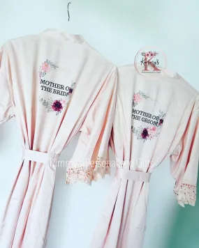 Blush Matte Satin Lace Robes
