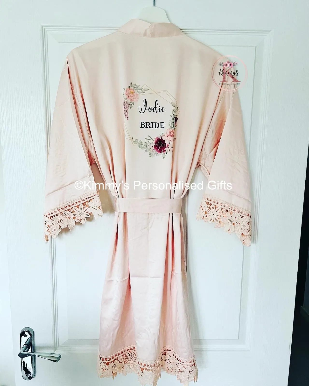 Blush Matte Satin Lace Robes