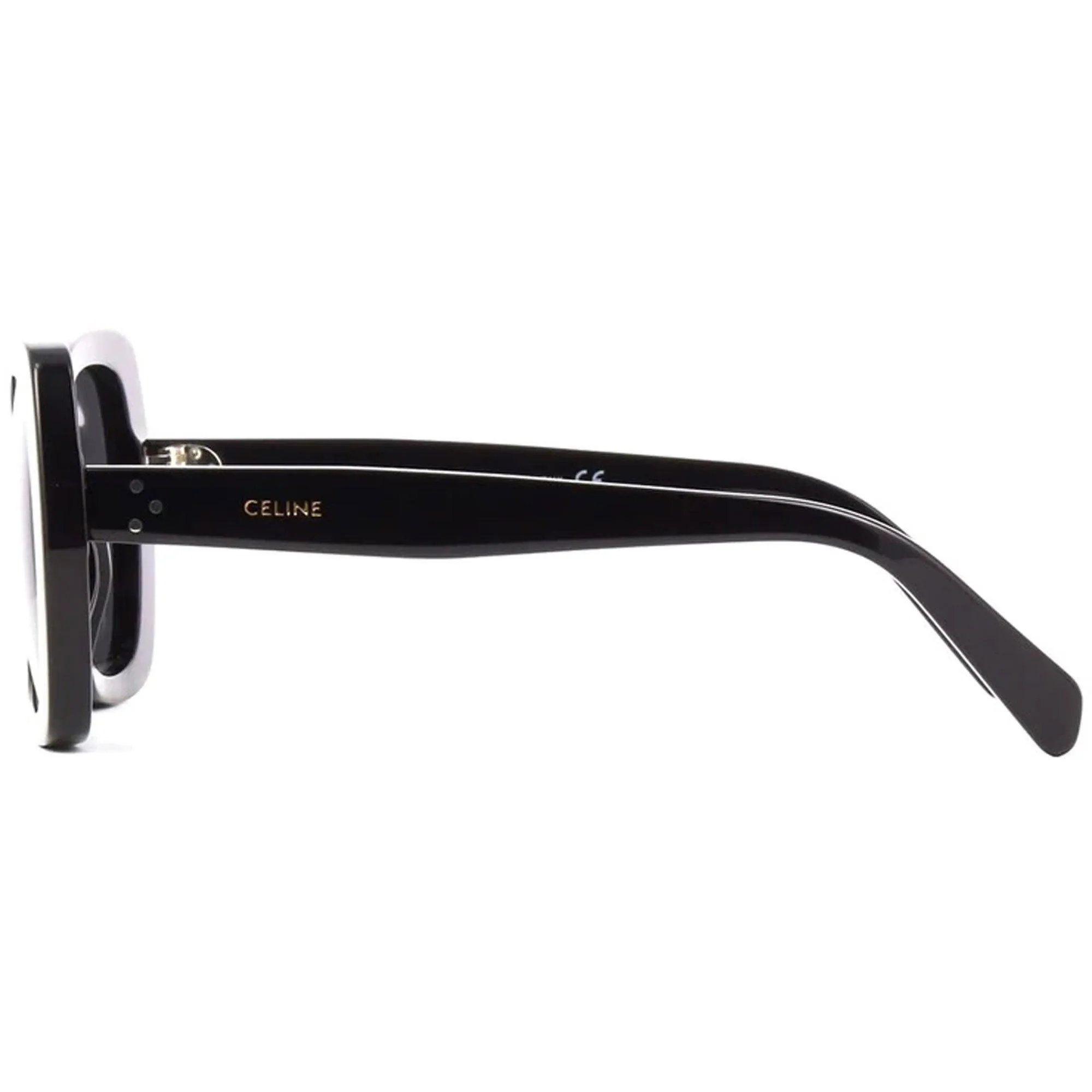 Celine Women's Sunglasses - Dark Grey Lens Shiny Black Cat Eye Frame | CL40188I 01A