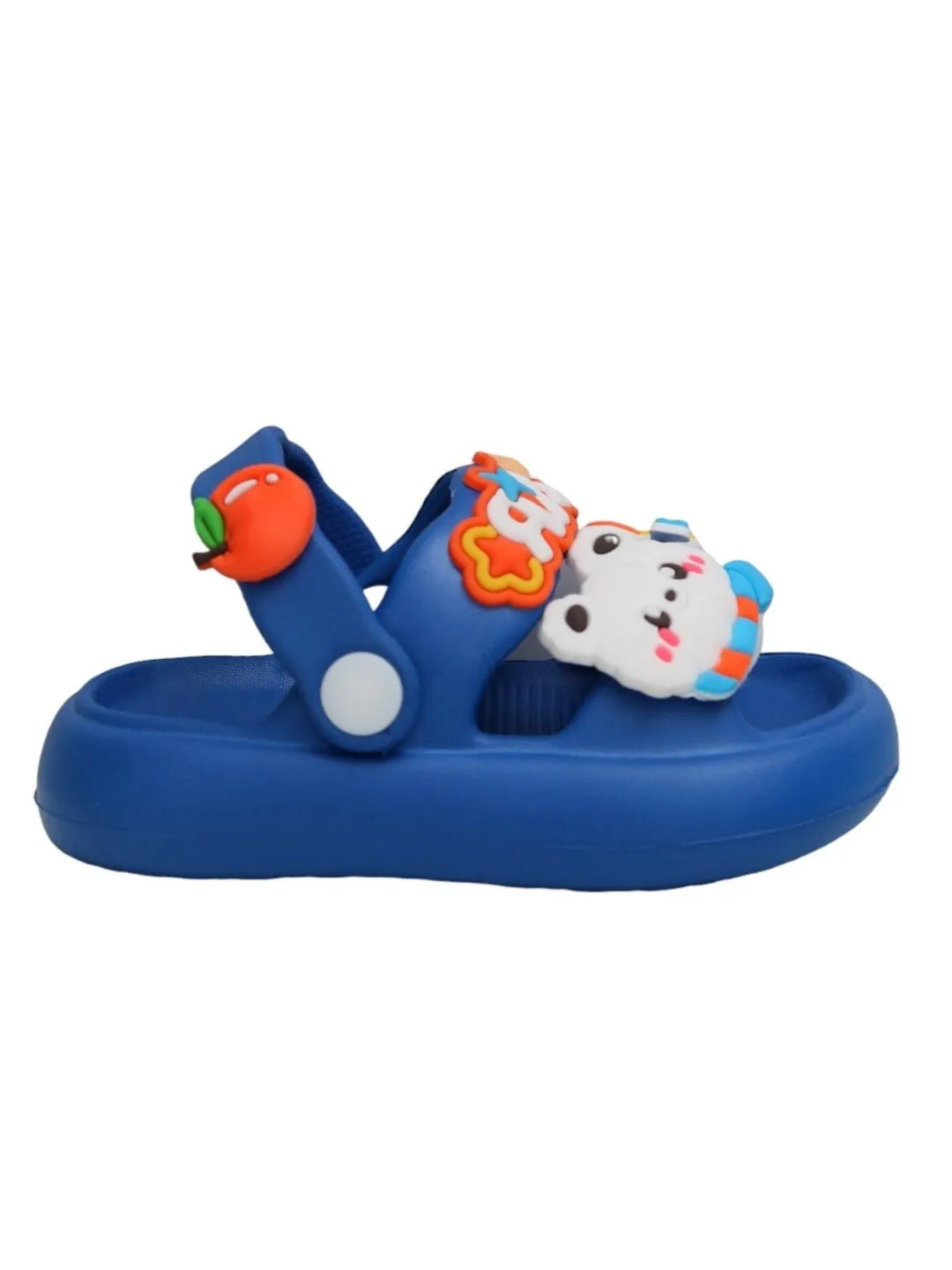 Children's Blue Slides with Cartoon Cloud and Beverage Charms
