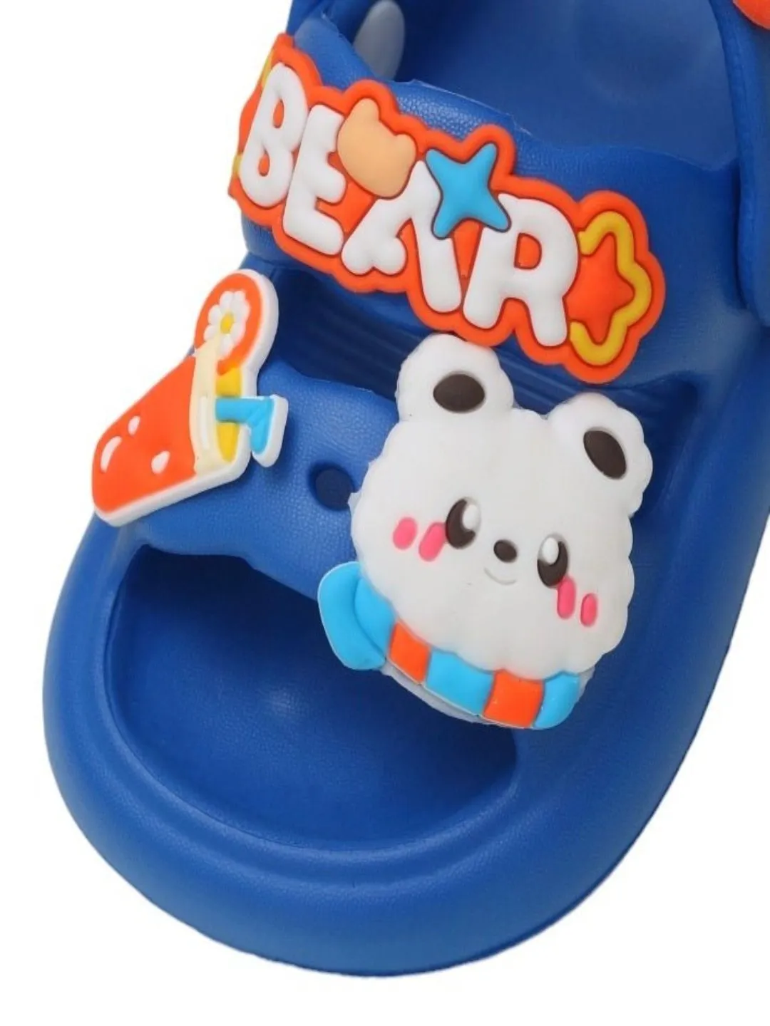 Children's Blue Slides with Cartoon Cloud and Beverage Charms