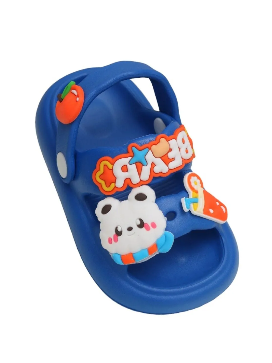 Children's Blue Slides with Cartoon Cloud and Beverage Charms