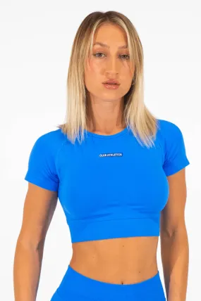 Club Athletica Flex Seamless Crop Top Electric Blue