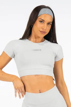 Club Athletica Flex Seamless Crop Top Light Grey