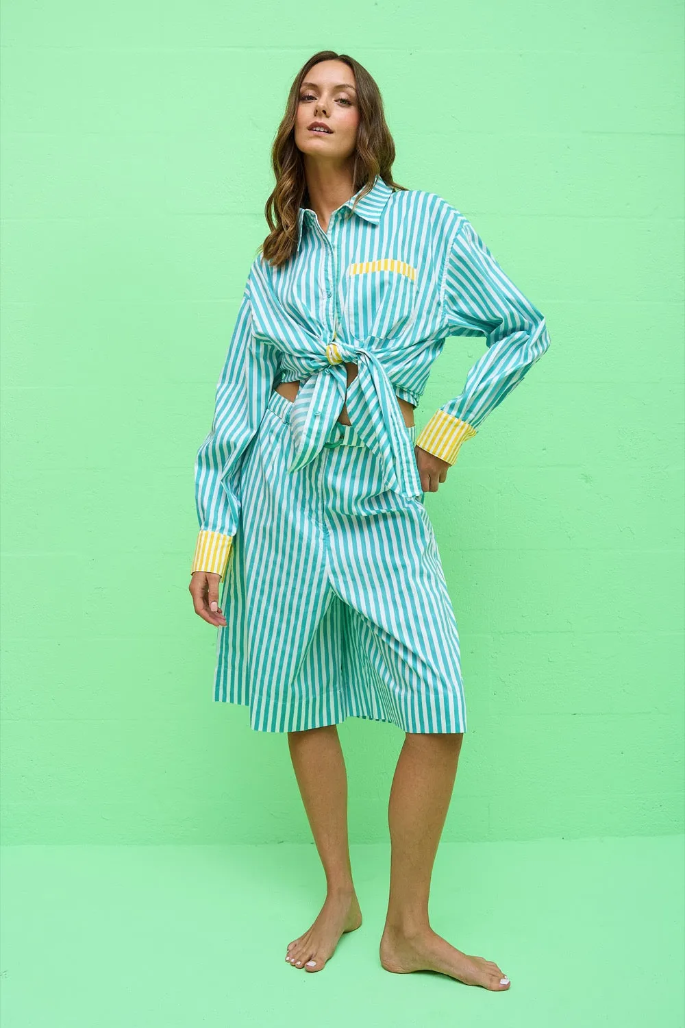 Colorblock Button Down Shirt