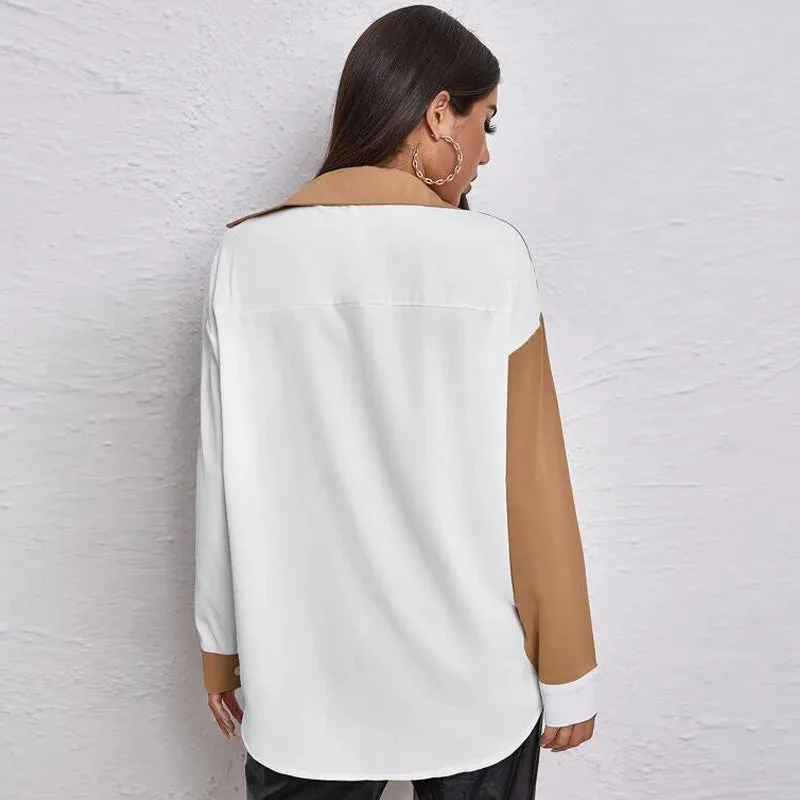 Colorblock Patchwork Single Button Pocket Shirt ST080029
