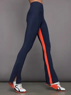 Colorblock Split Bootcut Legging in Melt - Navy/ Orange