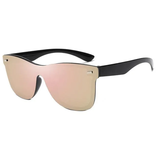 Colored Rimless Mirror Sunglasses