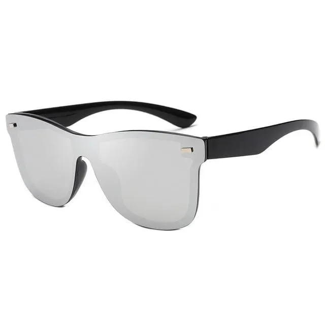 Colored Rimless Mirror Sunglasses