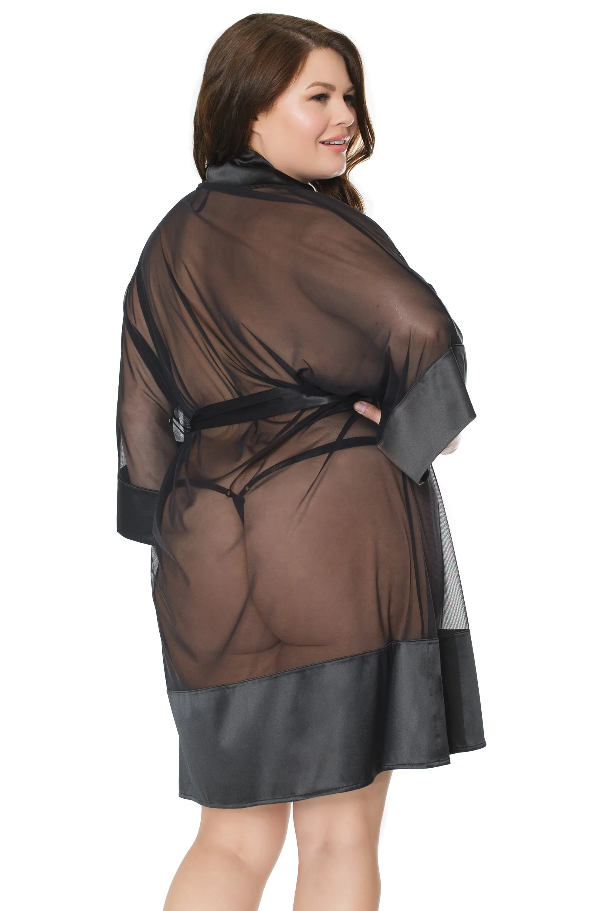 Coquette 20310 Sheer Kimono Style Robe