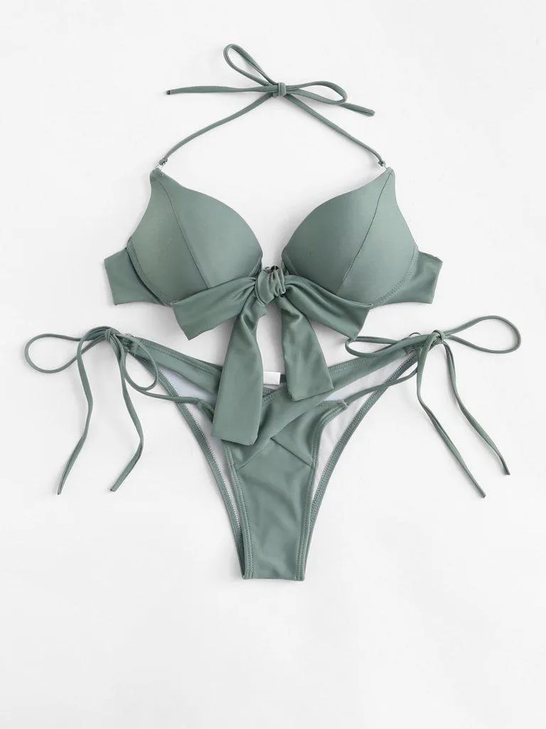 Crossover Bow Tie Bikini Set