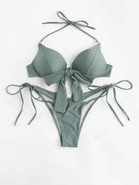 Crossover Bow Tie Bikini Set