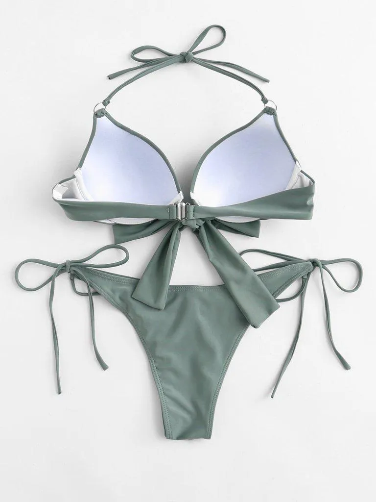 Crossover Bow Tie Bikini Set