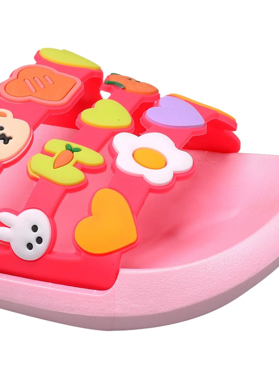 Cute Critter Applique Slides in Pink – Comfort Meets Playful Style