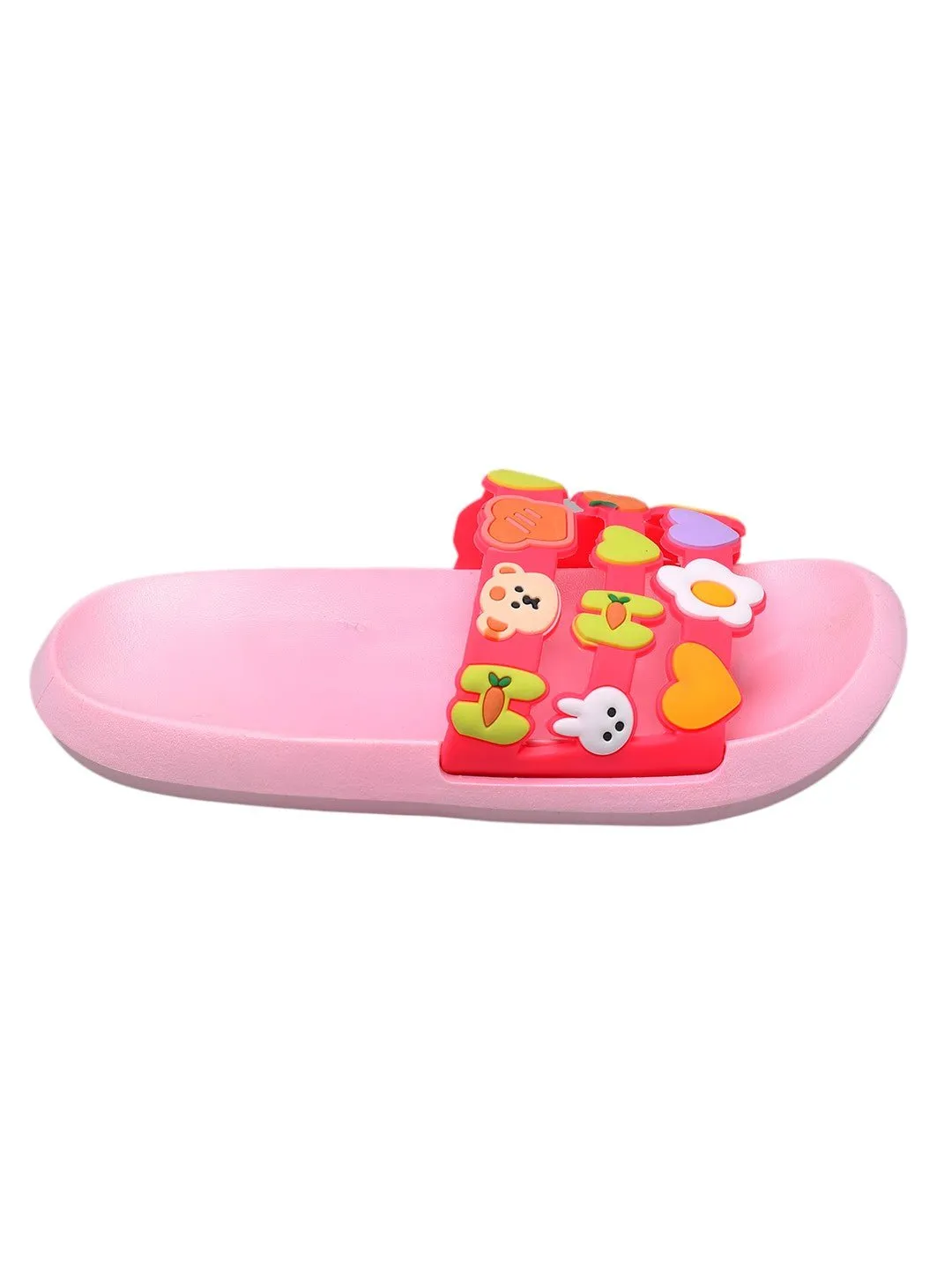 Cute Critter Applique Slides in Pink – Comfort Meets Playful Style