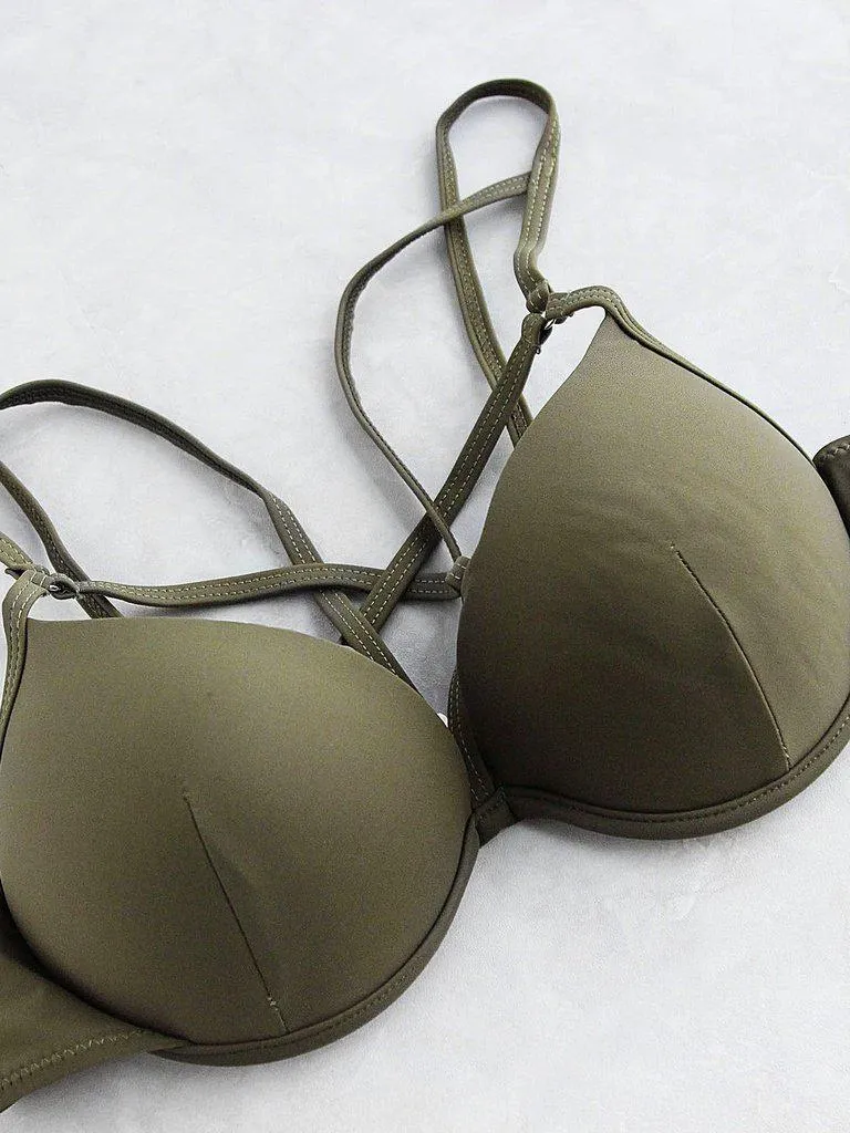Cutout Front Bustier Bikini Set