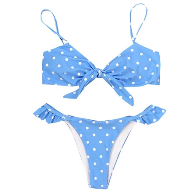 Dot Print Push-up Bikinis