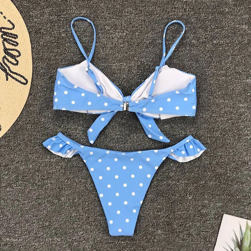 Dot Print Push-up Bikinis