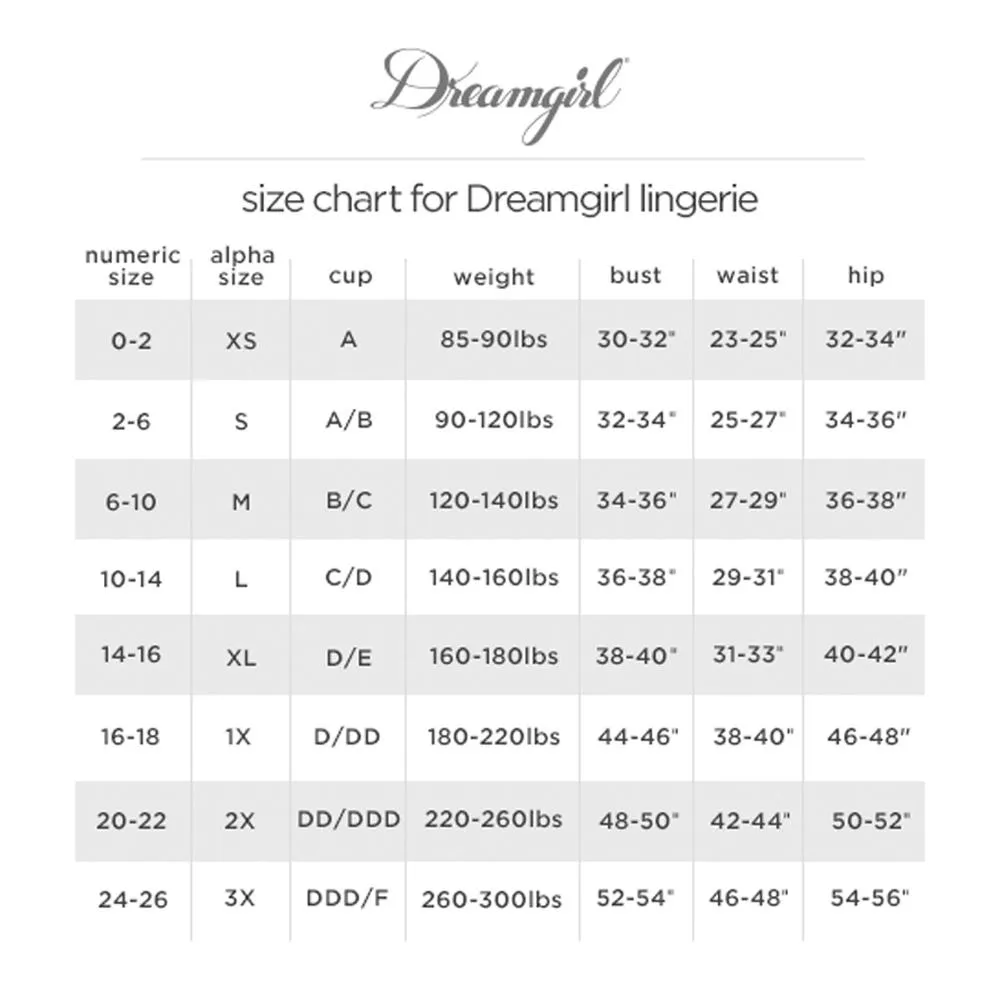 Dreamgirl Plus Size Lace Toga Chemise and Matching G-String Set