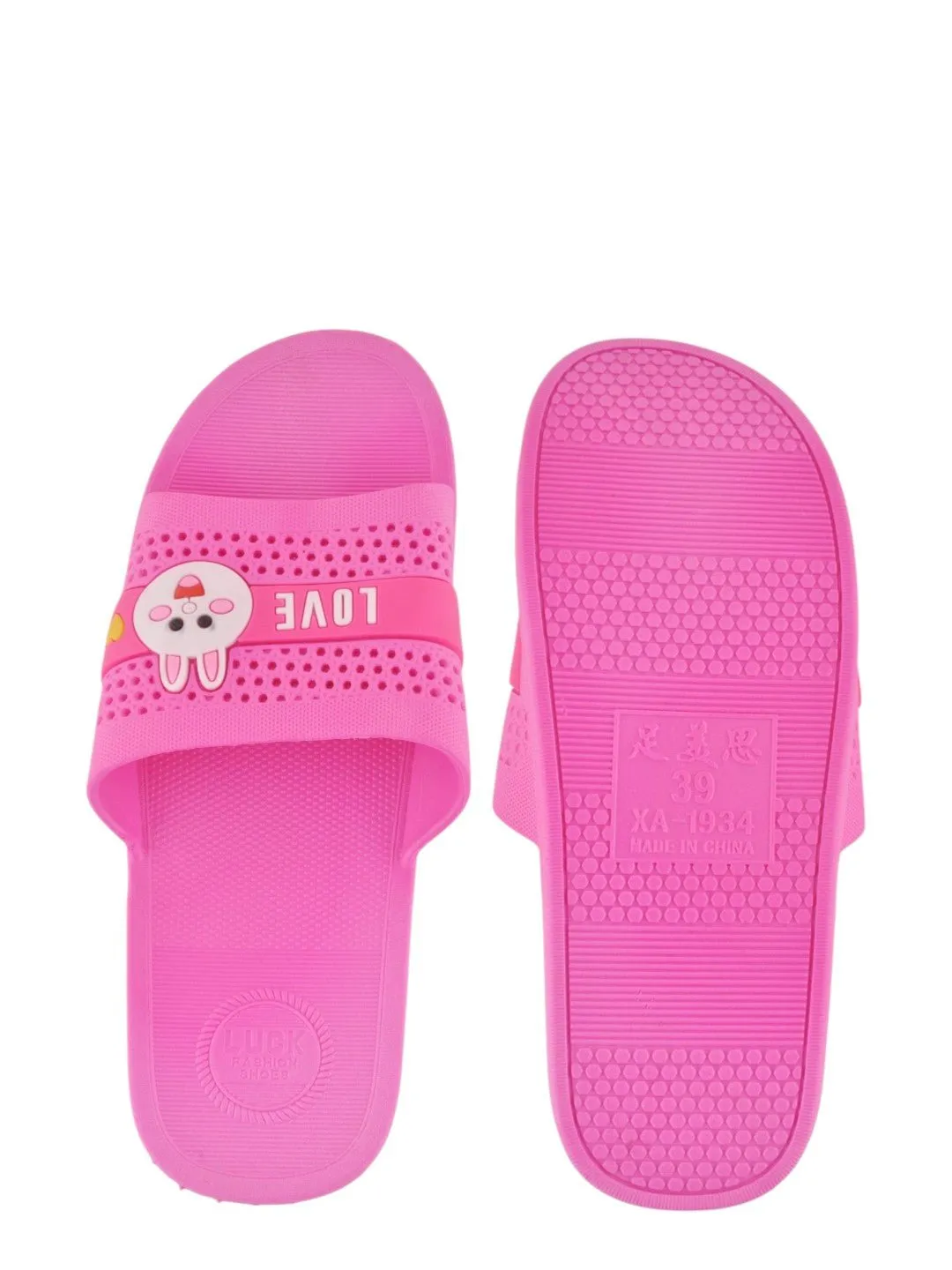 Elegant Pink Slide with Adorable Bunny Design for Girl's