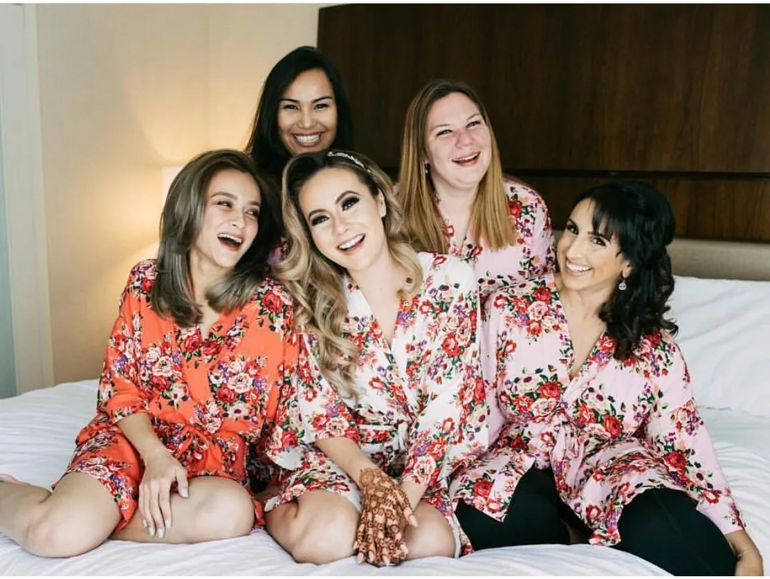 Floral Bridesmaid Robe, Bridesmaid Gift, Personalized Robe, Flower Girl Robe, Bridal Robe, Cotton Floral Robe