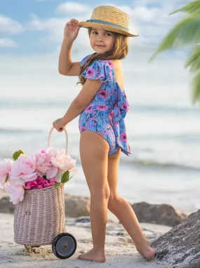Floral Reef Flutter Sleeve One Piece Swimsuit