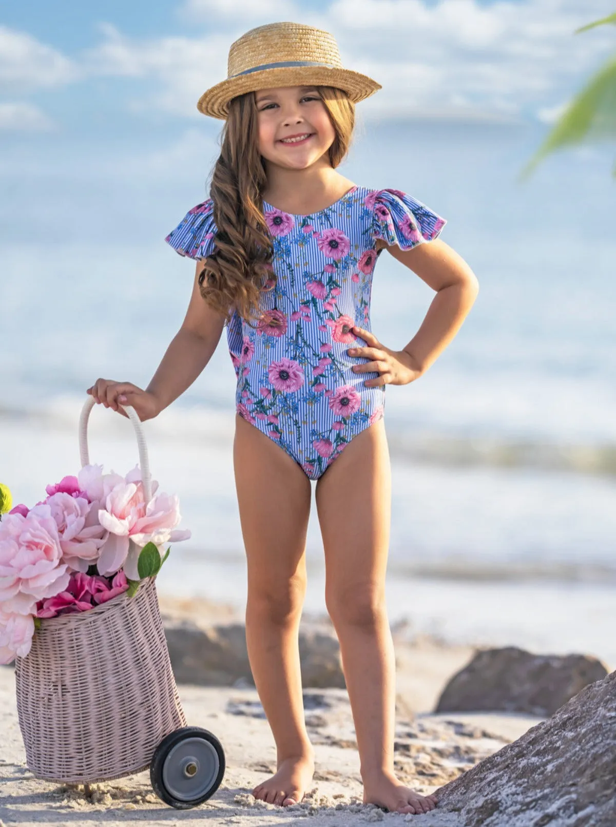 Floral Reef Flutter Sleeve One Piece Swimsuit