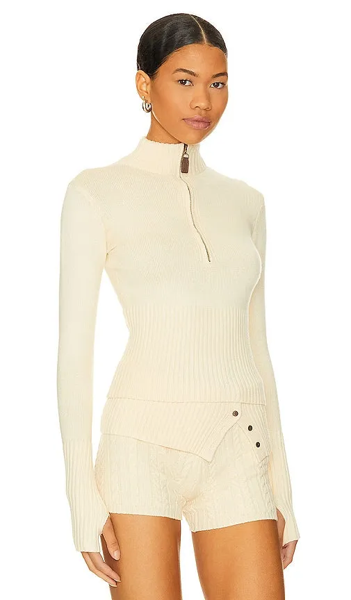 Frankies Bikinis Maverick Cloud Knit Jacket in Cream