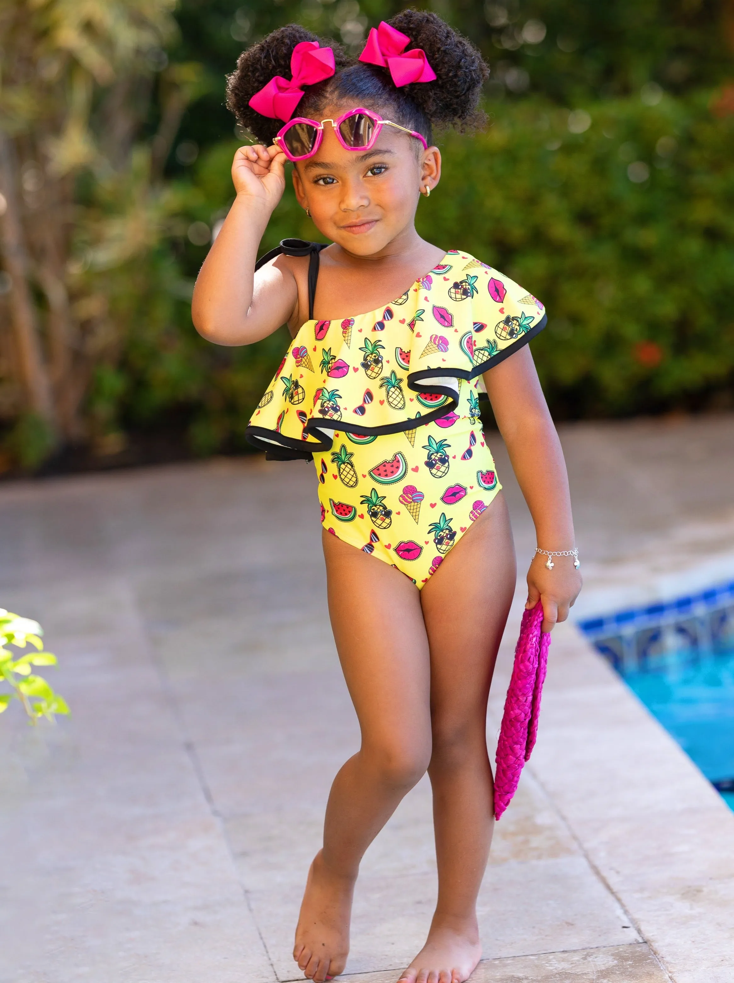 Fun In The Tropics One Shoulder One Piece Swimsuit