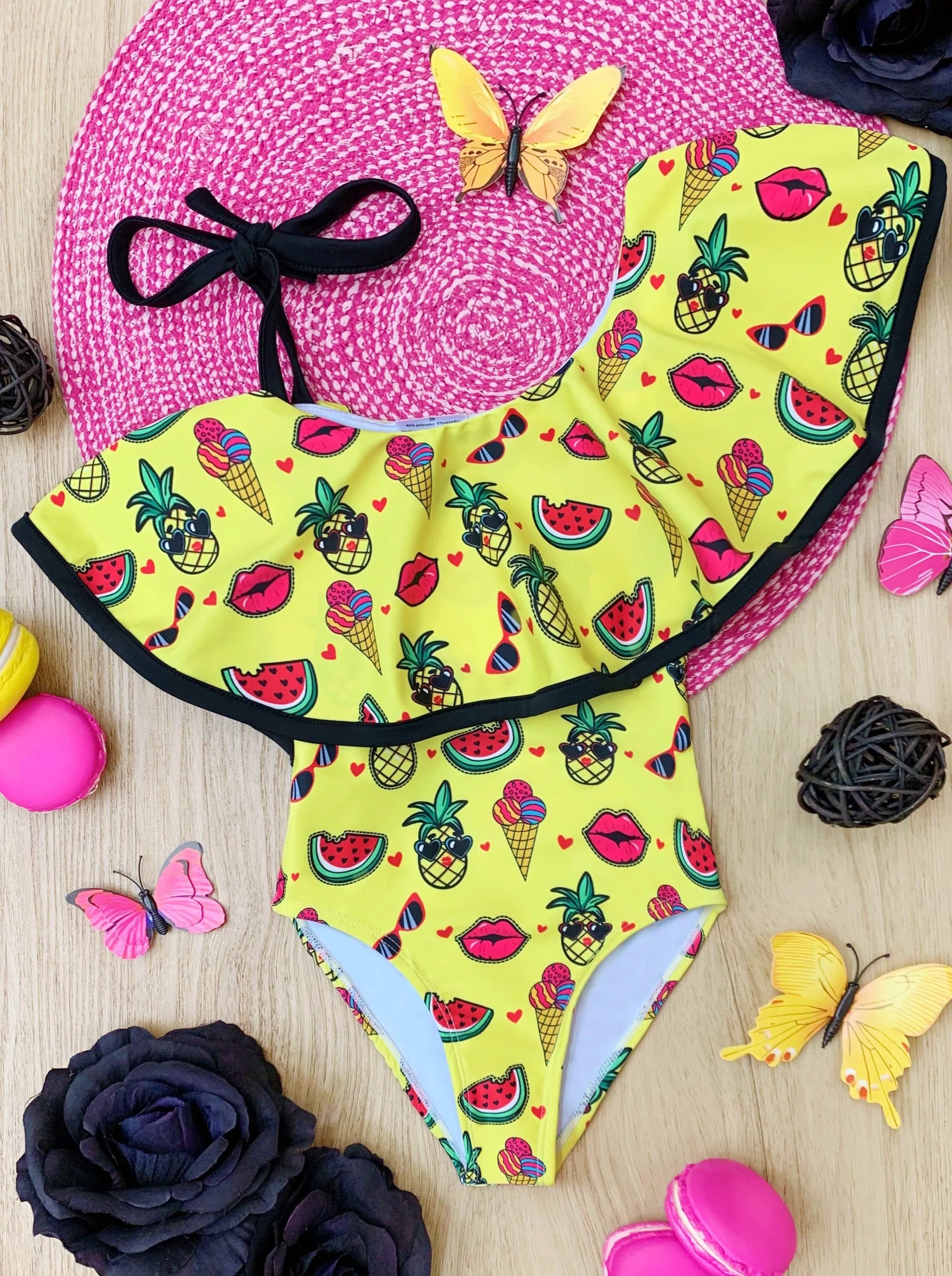 Fun In The Tropics One Shoulder One Piece Swimsuit