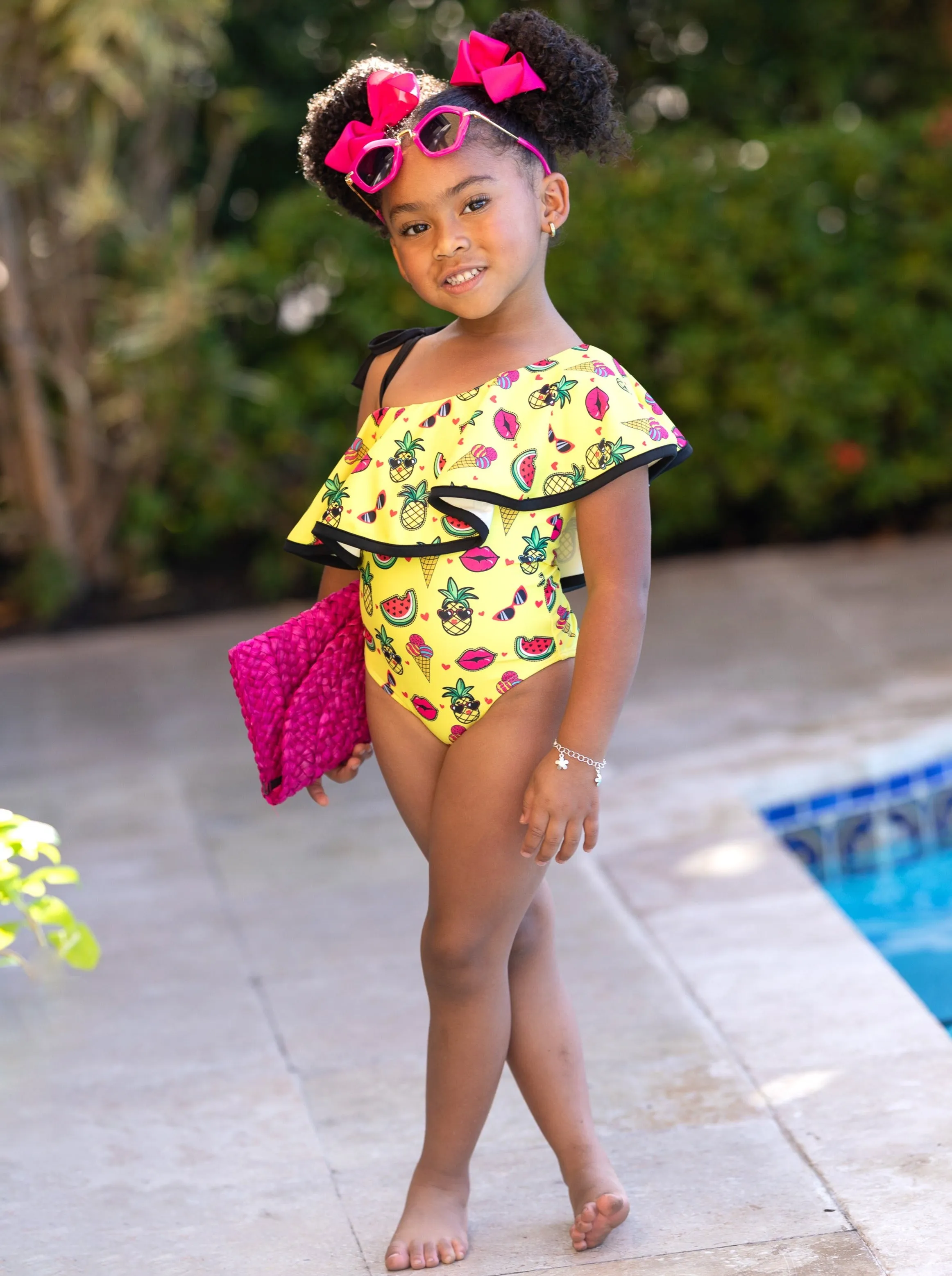 Fun In The Tropics One Shoulder One Piece Swimsuit