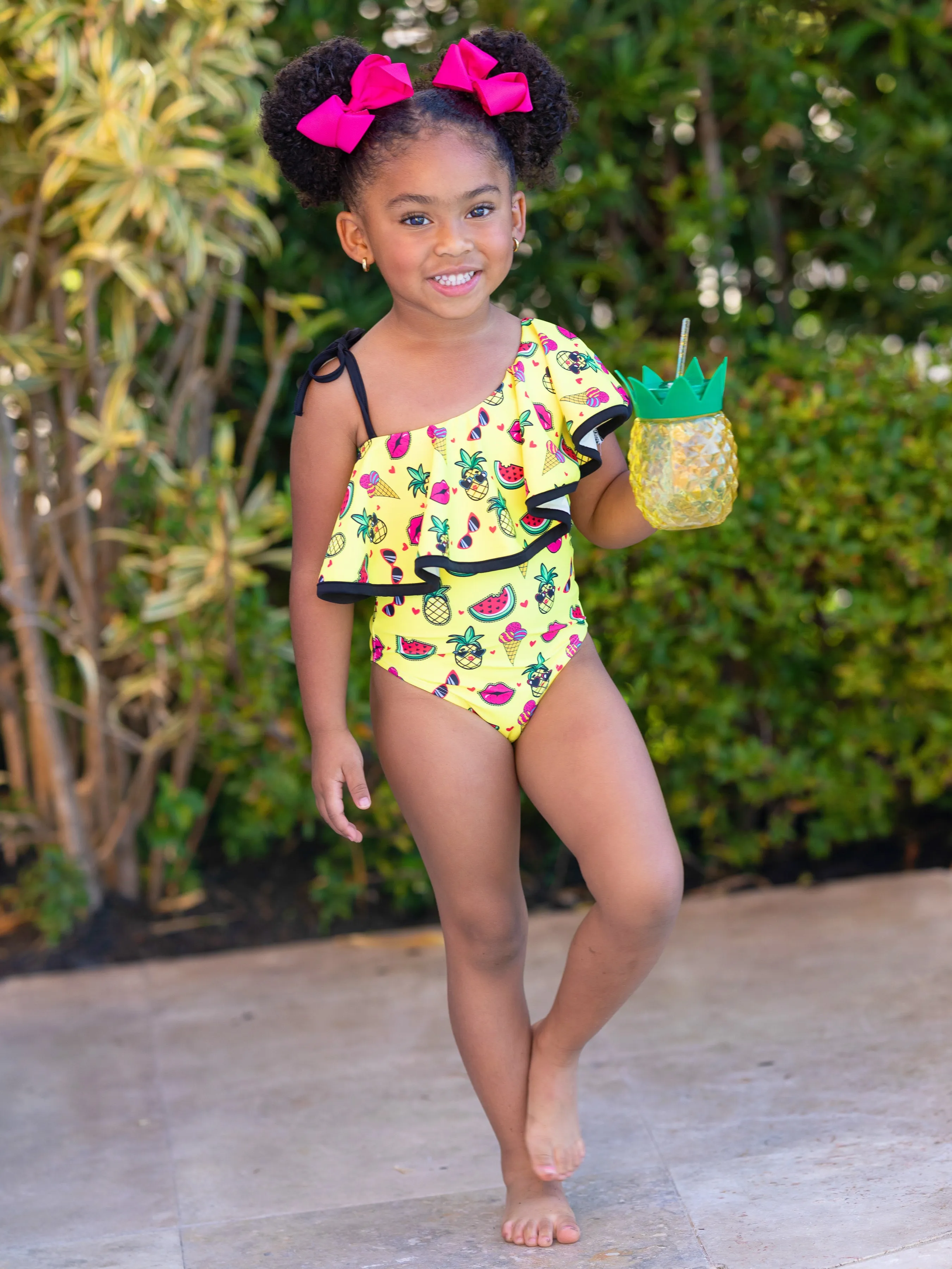 Fun In The Tropics One Shoulder One Piece Swimsuit
