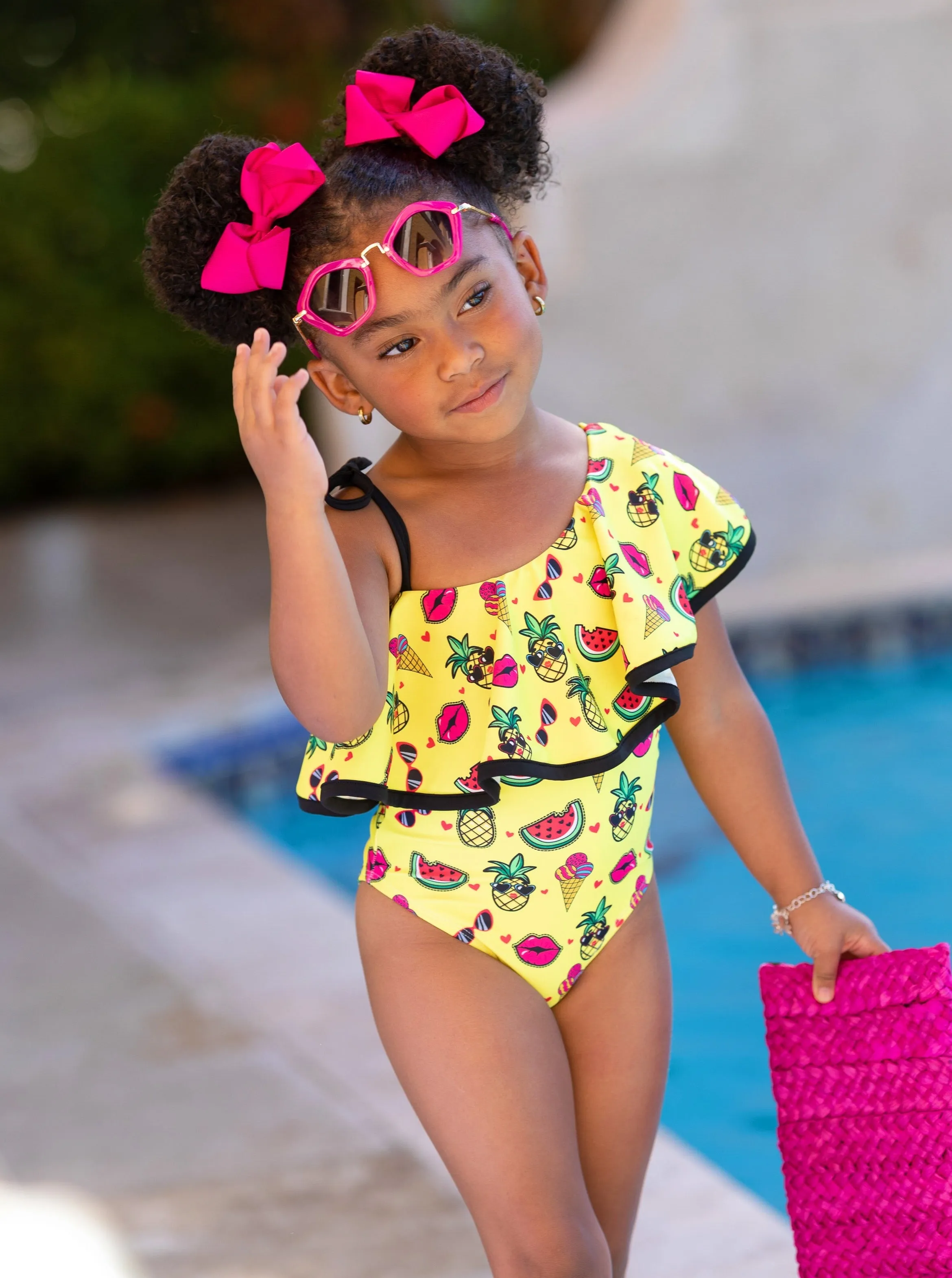 Fun In The Tropics One Shoulder One Piece Swimsuit