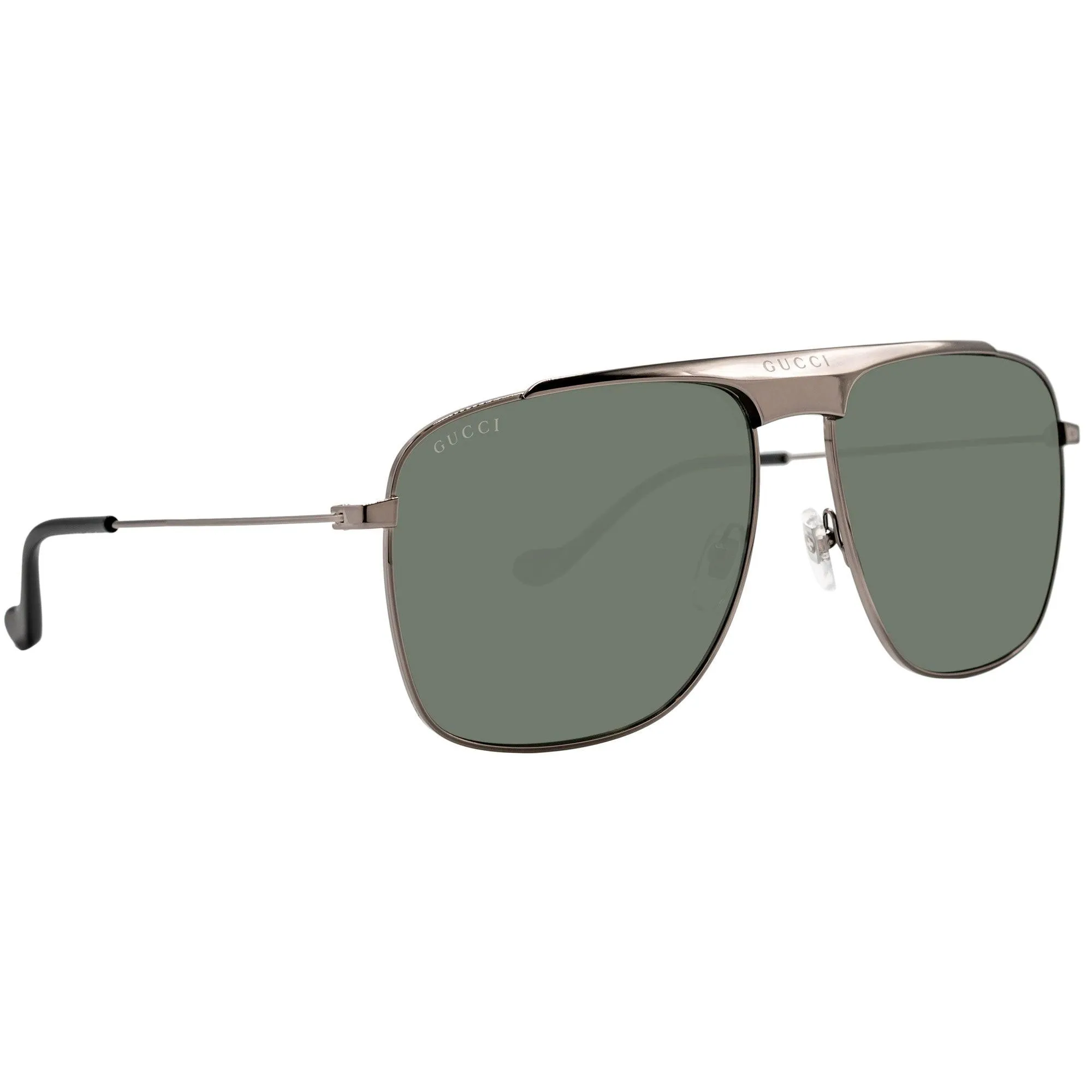 Gucci Men's Sunglasses - Grey and Black Metal Navigator Shaped Frame | GG0909S 001
