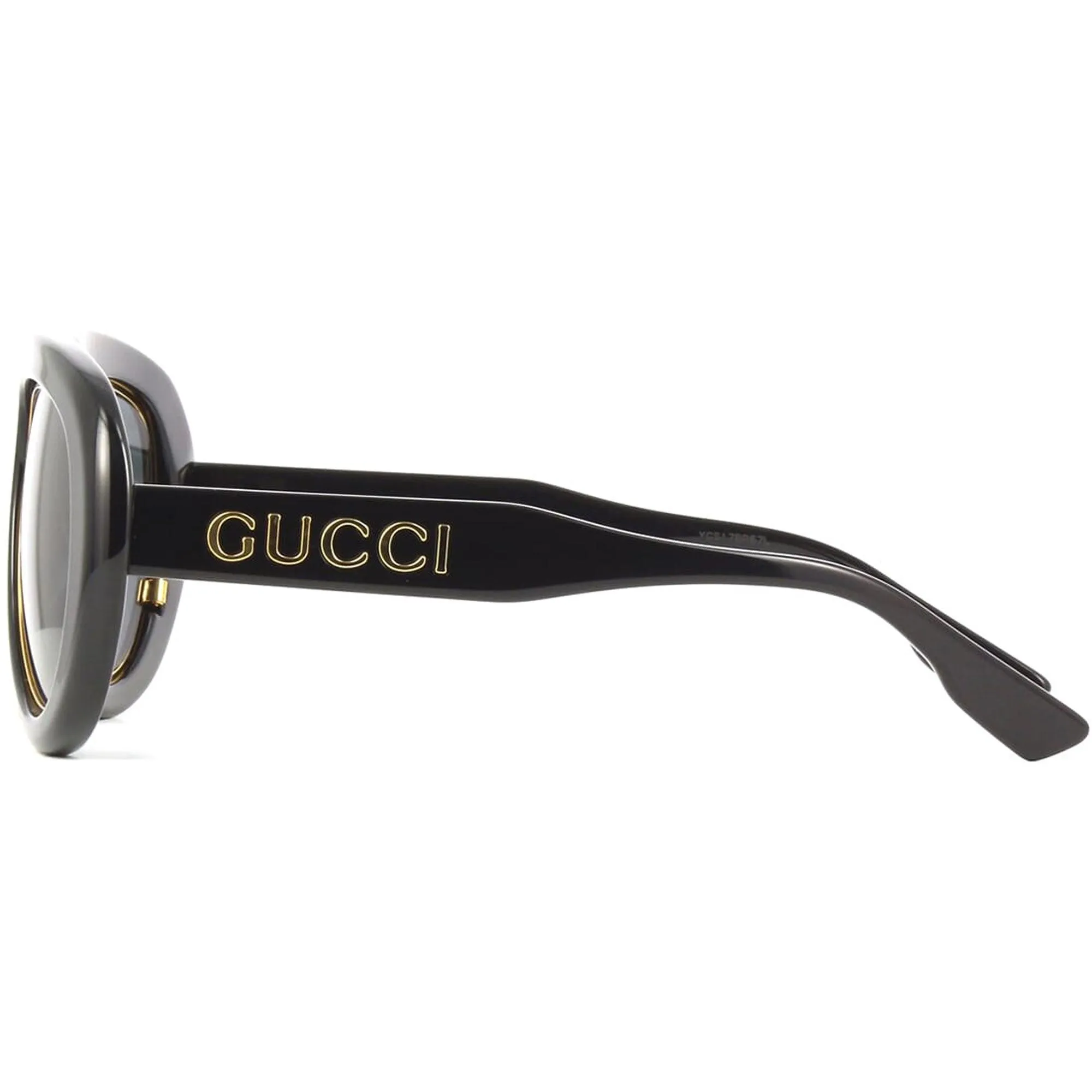 Gucci Unisex Sunglasses - Nylon Lens Shiny Black Acetate Mask Frame | GG1152S 001