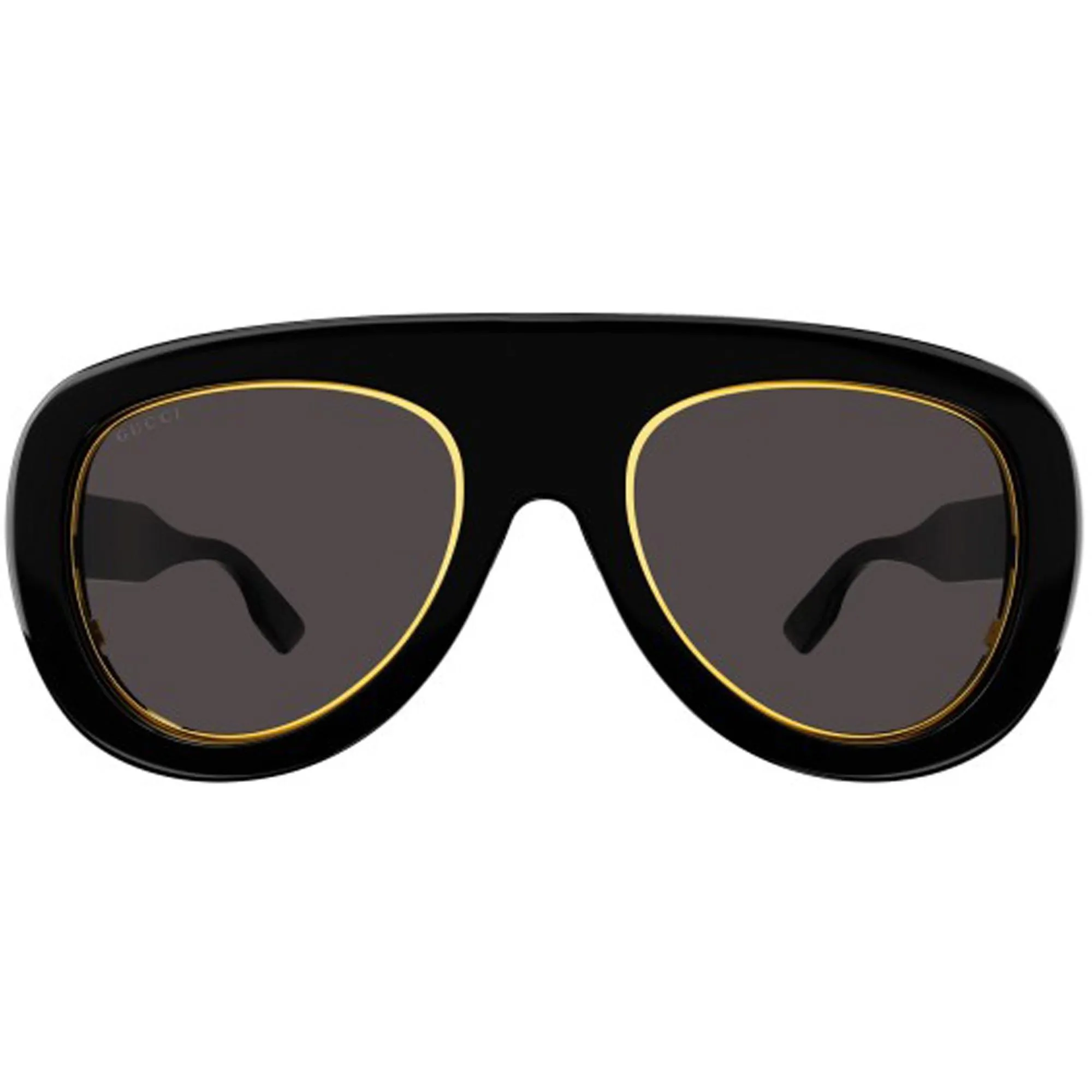 Gucci Unisex Sunglasses - Nylon Lens Shiny Black Acetate Mask Frame | GG1152S 001