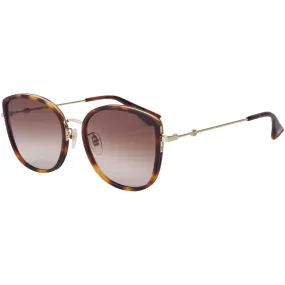 Gucci Women's Sunglasses - Brown Nylon Lens Plastic and Metal Frame | GG0606SK 003