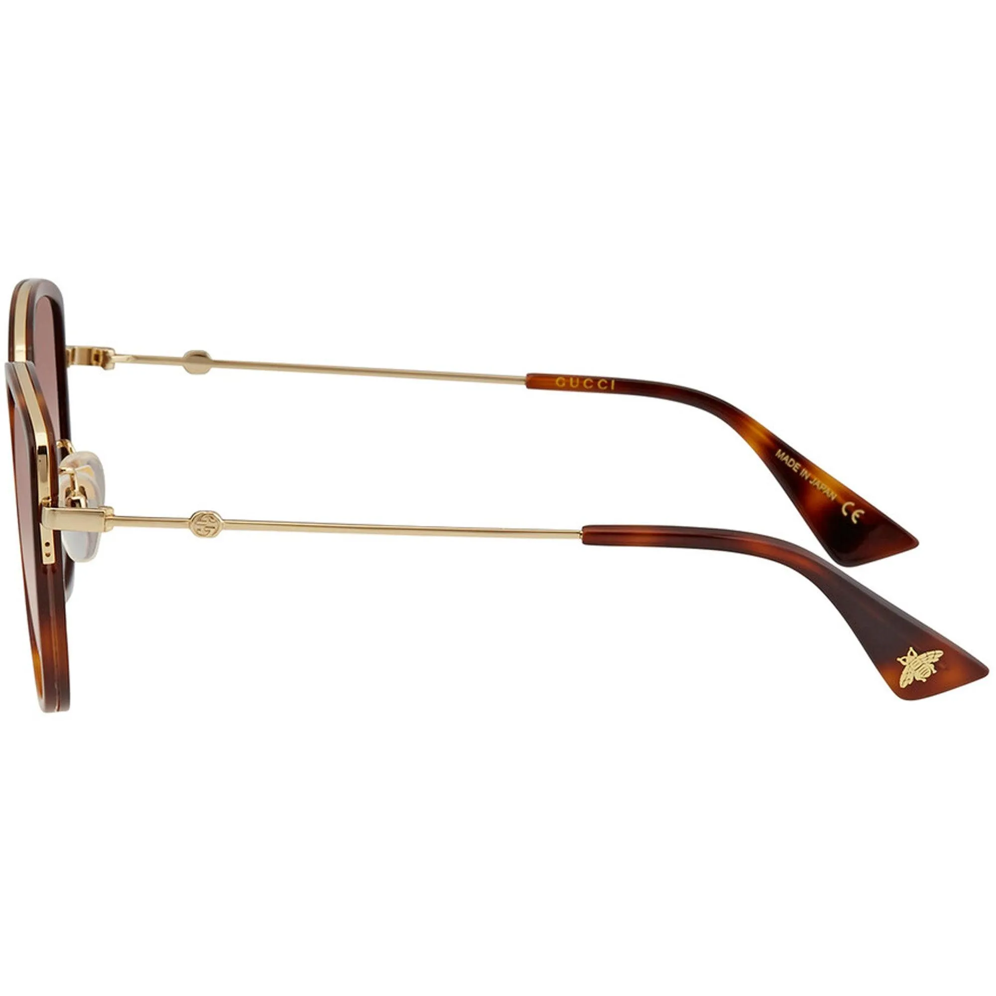 Gucci Women's Sunglasses - Brown Nylon Lens Plastic and Metal Frame | GG0606SK 003